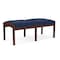 Lesro Lenox Wood 2 Seat Bench Wood Frame, Walnut, MD Ink Upholstery LW2001 - alternate 2